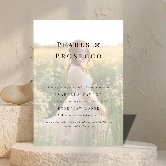 Invitation Perles et poursuites | Photo Fête des mariées simp