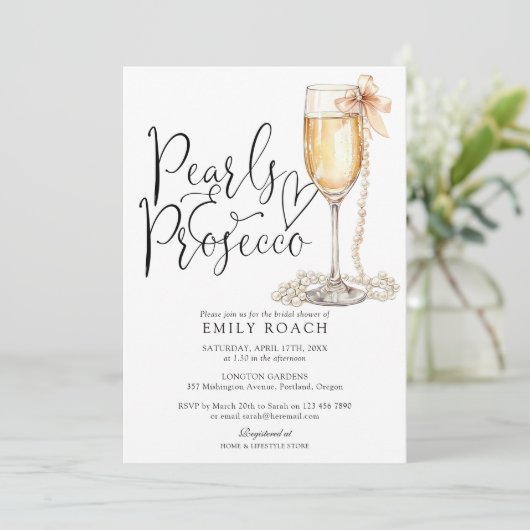 Invitation Perles et poursuites QR Code Fête des mariées bleu (Debout devant)