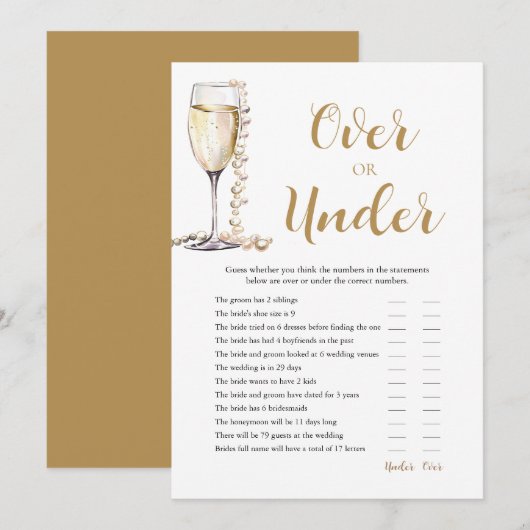 Invitation Perles et poursuites sur ou sous le jeu de Fête de (Devant / Derrière)