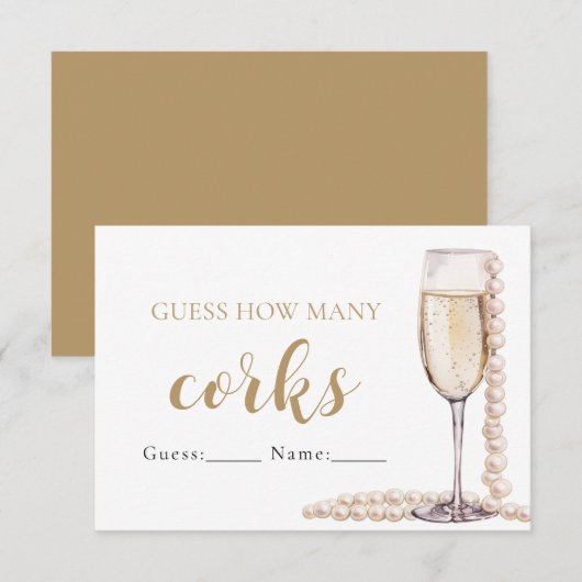 Invitation Perles et Procuco Devinez combien de bouchons Jeu (Devant / Derrière)