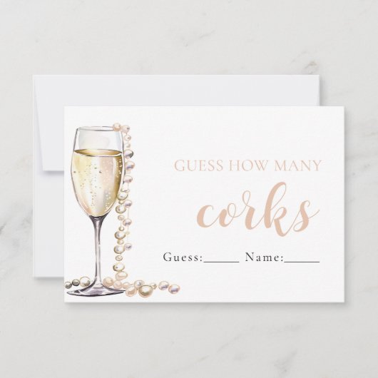 Invitation Perles et Procuco Devinez combien de bouchons Jeu (Devant)