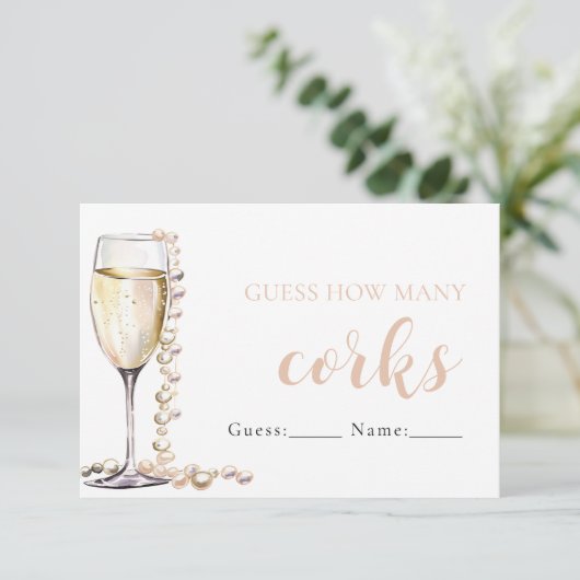 Invitation Perles et Procuco Devinez combien de bouchons Jeu (Debout devant)