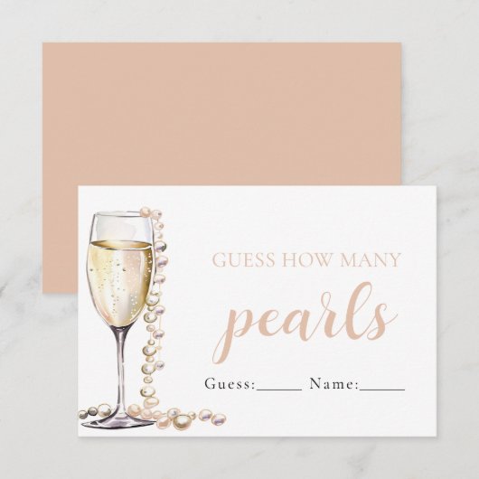 Invitation Perles et Procuco Devinez combien de perles jeu (Devant / Derrière)