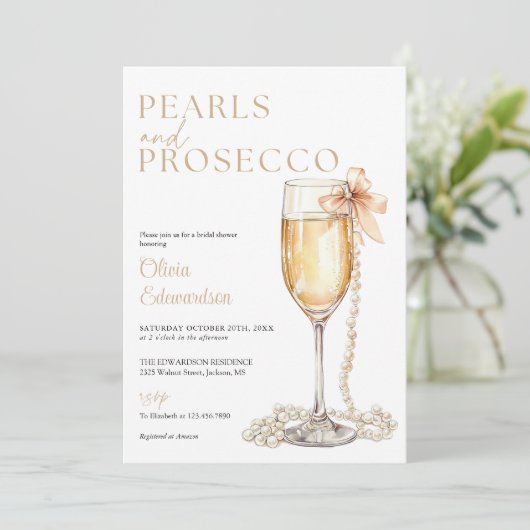 Invitation Perles Et Procuco Photo QR Code Fête des mariées (Debout devant)