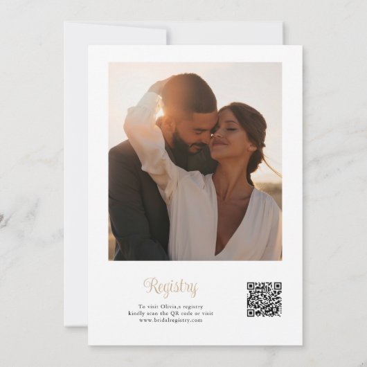 Invitation Perles Et Procuco Photo QR Code Fête des mariées (Dos)