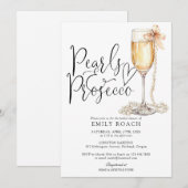 Invitation Perles Et Prosecco Élégant Enterrement De Vie De J (Devant / Derrière)