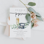 Invitation Perles et Prosecco Elegant Fête des mariées Or