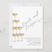 Invitation Perles et Prosecco Élégante Fête des mariées moder (Devant)