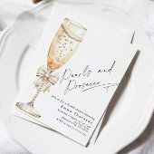 Invitation Perles et Prosecco Fête des mariées moderne minima