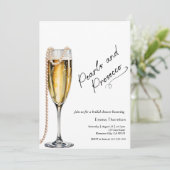 Invitation Perles et Prosecco Fête des mariées moderne minima (Debout devant)