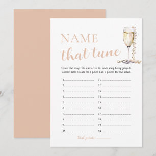 Invitation Perles et Prosecco Nommez ce Titre Jeu de Mariage
