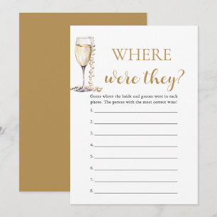 Invitation Perles et Prosecco Où étaient-ils Jeu de couple