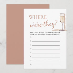 Invitation Perles et Prosecco Où étaient-ils Jeu de couple