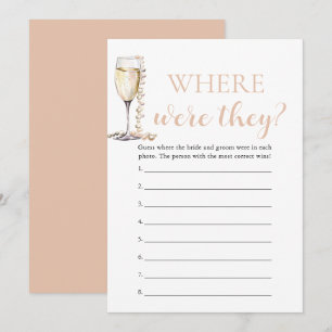Invitation Perles et Prosecco Où étaient-ils Jeu de couple