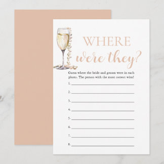 Invitation Perles et Prosecco Où étaient-ils Jeu de couple