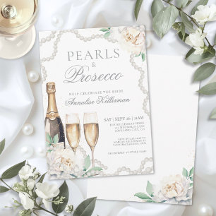 Invitation Perles et prosecco pour une fête de mariage