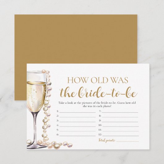 Invitation Perles et Prosecco : Quel âge avait la mariée ? (Devant / Derrière)