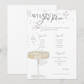 Invitation Perles et Prosecco Qu'est-ce qu'il y a dans votre (Devant / Derrière)