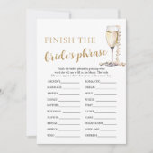 Invitation Perles et Prosecco terminent le jeu de phrases de (Devant)
