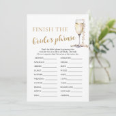 Invitation Perles et Prosecco terminent le jeu de phrases de (Debout devant)