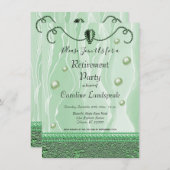 Invitation Perles & Green Silk Retraite Party (Devant / Derrière)