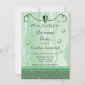 Invitation Perles & Green Silk Retraite Party (Devant)