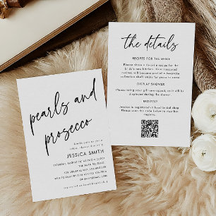 Invitation Perles Minimes & Prosecco Tout en Un Enterrement d
