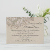 Invitation Perles nuptiales vintages et dentelle (Debout devant)