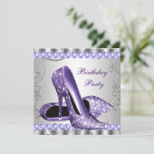 Invitation Perles Pailletées Chaussures à Talons Hauts Violet (Debout devant)
