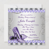 Invitation Perles Pailletées Chaussures à Talons Hauts Violet (Dos)