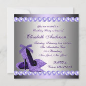 Invitation Perles Pailletées Chaussures à Talons Hauts Violet (Dos)