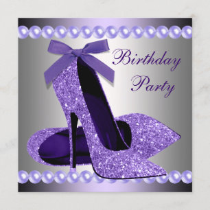 Invitation Perles Pailletées Chaussures à Talons Hauts Violet