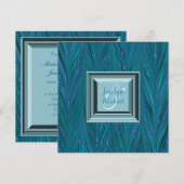 Invitation Perles Peacock Purple Mariage bleu Turquoise (Devant / Derrière)