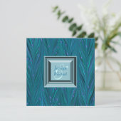 Invitation Perles Peacock Purple Mariage bleu Turquoise (Debout devant)