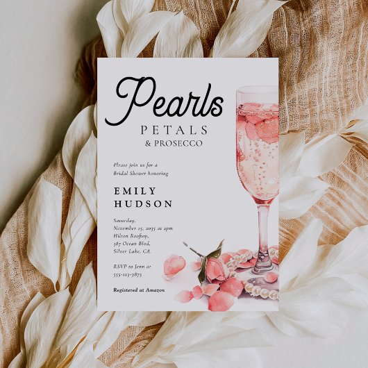 Invitation Perles Pétales et Fête des mariées de poursuites