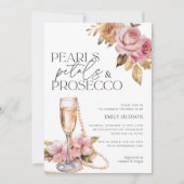 Invitation Perles Pétales et Prosecco Fête des mariées Floral (Devant)