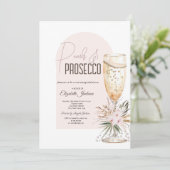 Invitation Perles Prosecco Boho Fleurs Brunch & Bubbly (Debout devant)