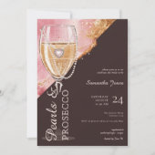 Invitation Perles & Prosecco Brunch et Fête des mariées Bubbl (Devant)