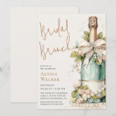 Invitation Perles & Prosecco Déjeuner de Mariage (Devant / Derrière)