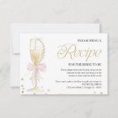 Invitation Perles & Prosecco Demande de Recette pour une Fête (Devant)