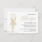 Invitation Perles & Prosecco Demande de Recette pour une Fête (Devant)