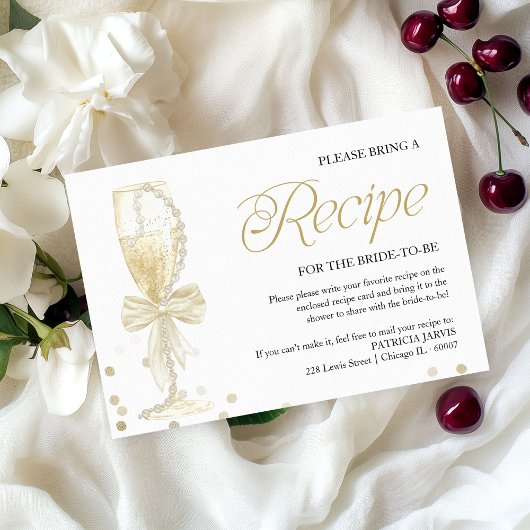 Invitation Perles & Prosecco Demande de Recette pour une Fête