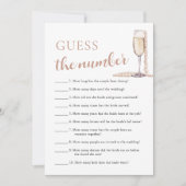 Invitation Perles & Prosecco Devinez le Nombre Jeu de Mariage (Devant)