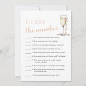 Invitation Perles & Prosecco Devinez le Nombre Jeu de Mariage (Devant)