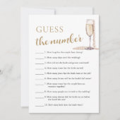 Invitation Perles & Prosecco Devinez le Nombre Jeu de Mariage (Devant)