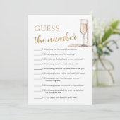 Invitation Perles & Prosecco Devinez le Nombre Jeu de Mariage (Debout devant)