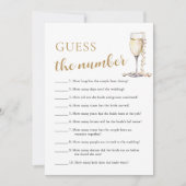 Invitation Perles & Prosecco Devinez le Nombre Jeu de Mariage (Devant)
