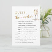 Invitation Perles & Prosecco Devinez le Nombre Jeu de Mariage (Debout devant)