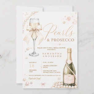Invitation Perles & Prosecco Élégante Coquette