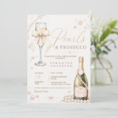 Invitation Perles & Prosecco Élégante Coquette (Debout devant)